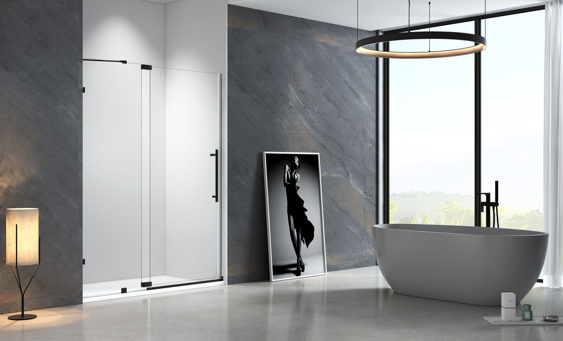 S9511 stainless steel hinge shower door reversible