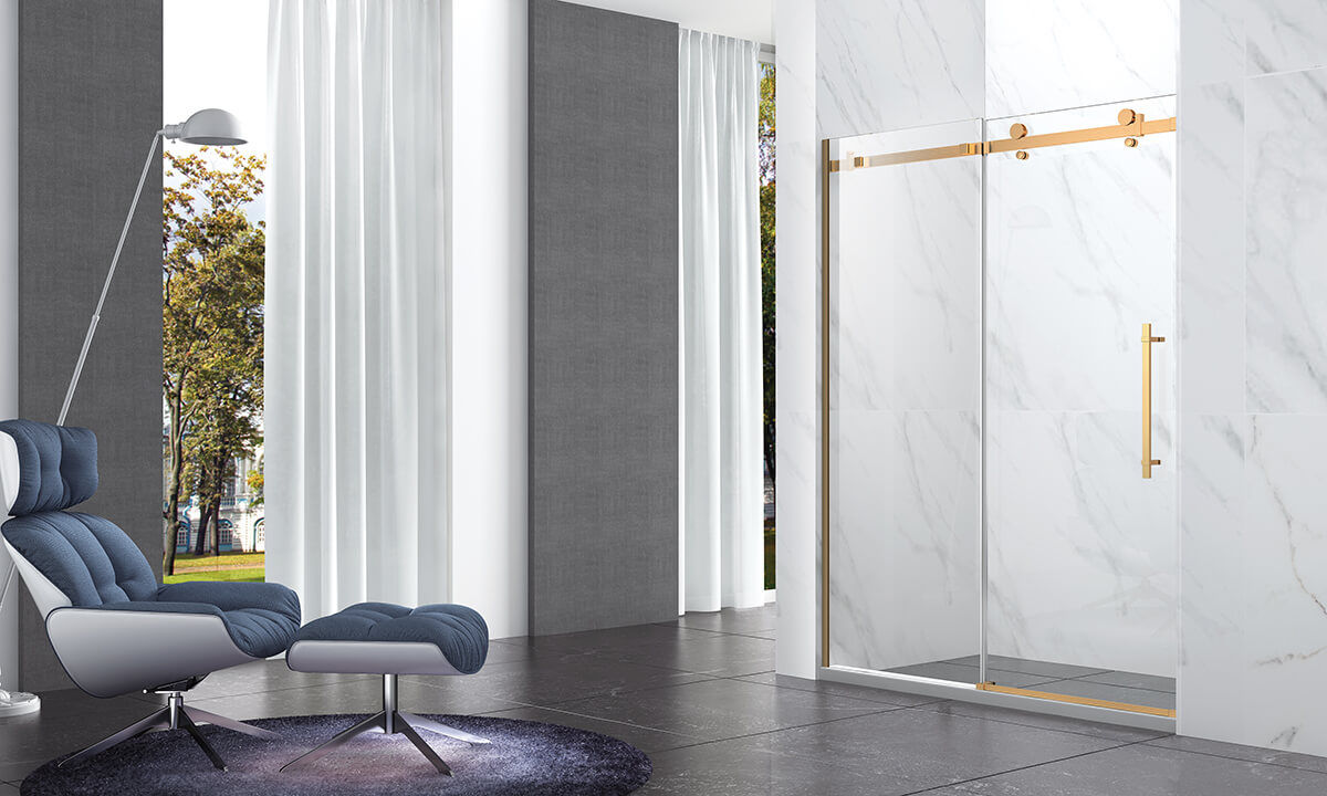 S9711 stainless steel sliding shower door reversible