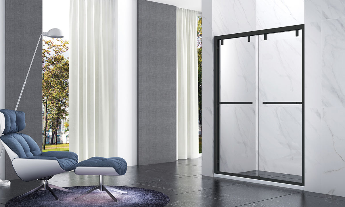 S6702 stainless steel sliding shower door reversible